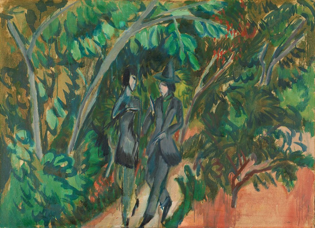 Abbildung: Ernst Ludwig Kirchner, Waldspaziergang, 1913, Buchheim Musuem der Phantasie, Bernried am Starnberger See