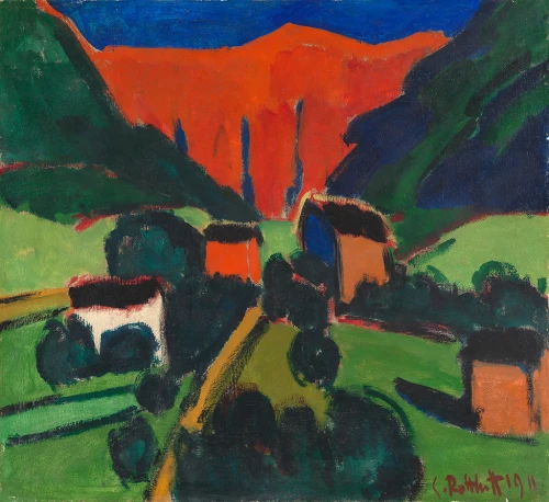 Karl Schmidt-Rottluff, Norwegische Landschaft (Skrygedal), 1911, Buchheim Museum © VG Bild-Kunst, Bonn, 2026