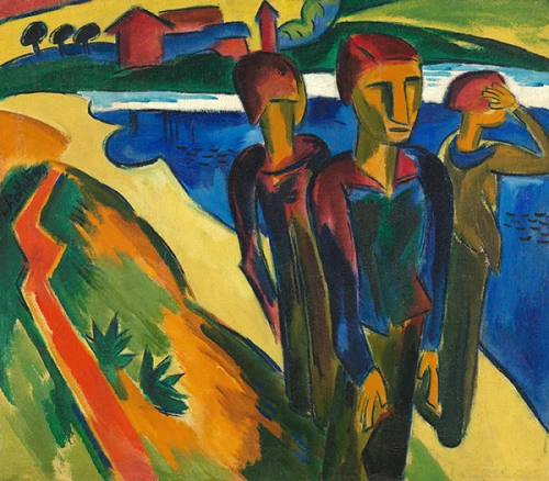 Karl Schmidt-Rottluff, Drei Frauen am Meer in Ostseedorf, 1919 © VG Bild-Kunst, Bonn 2026, Reproduktion: Nikolaus Steglich, Starnberg