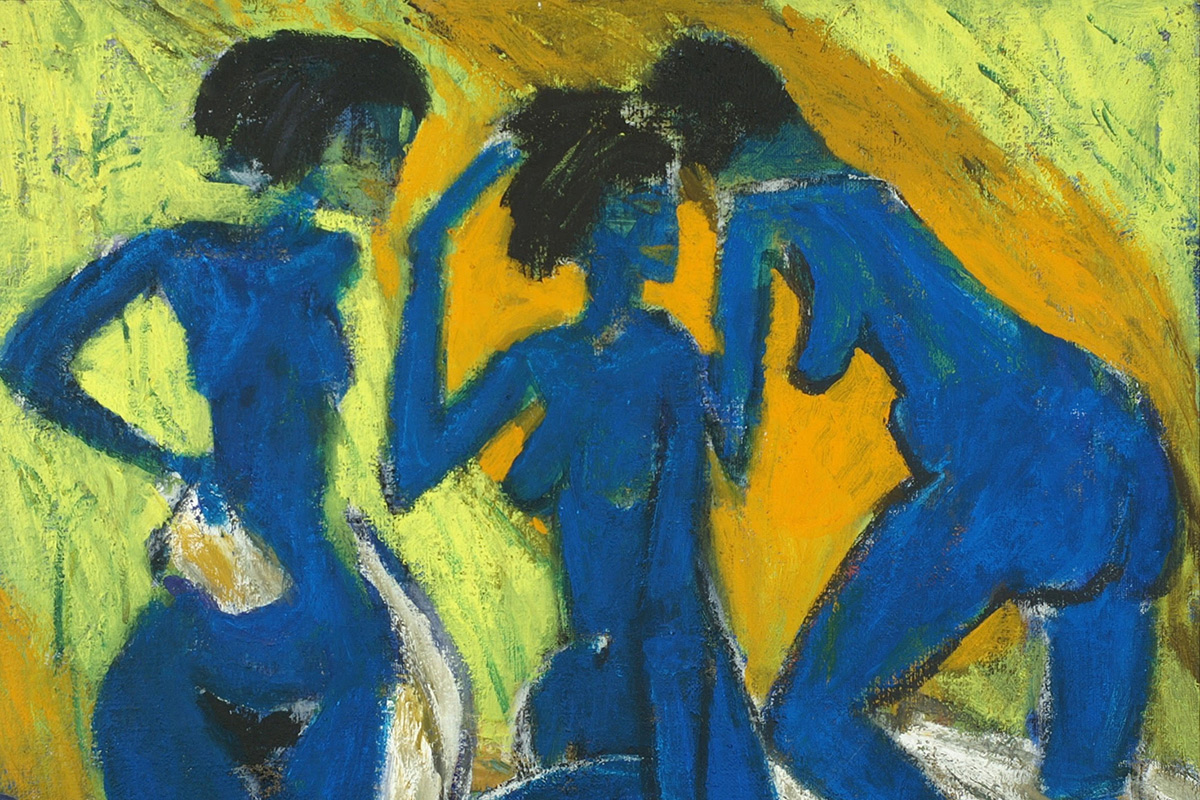 Abbildung: Walter Becker, Trio 3 oder Im Bad, 1968, Öl auf Leinwand, Sammlung Hierling, © Rechtenachfolge Walter Becker 