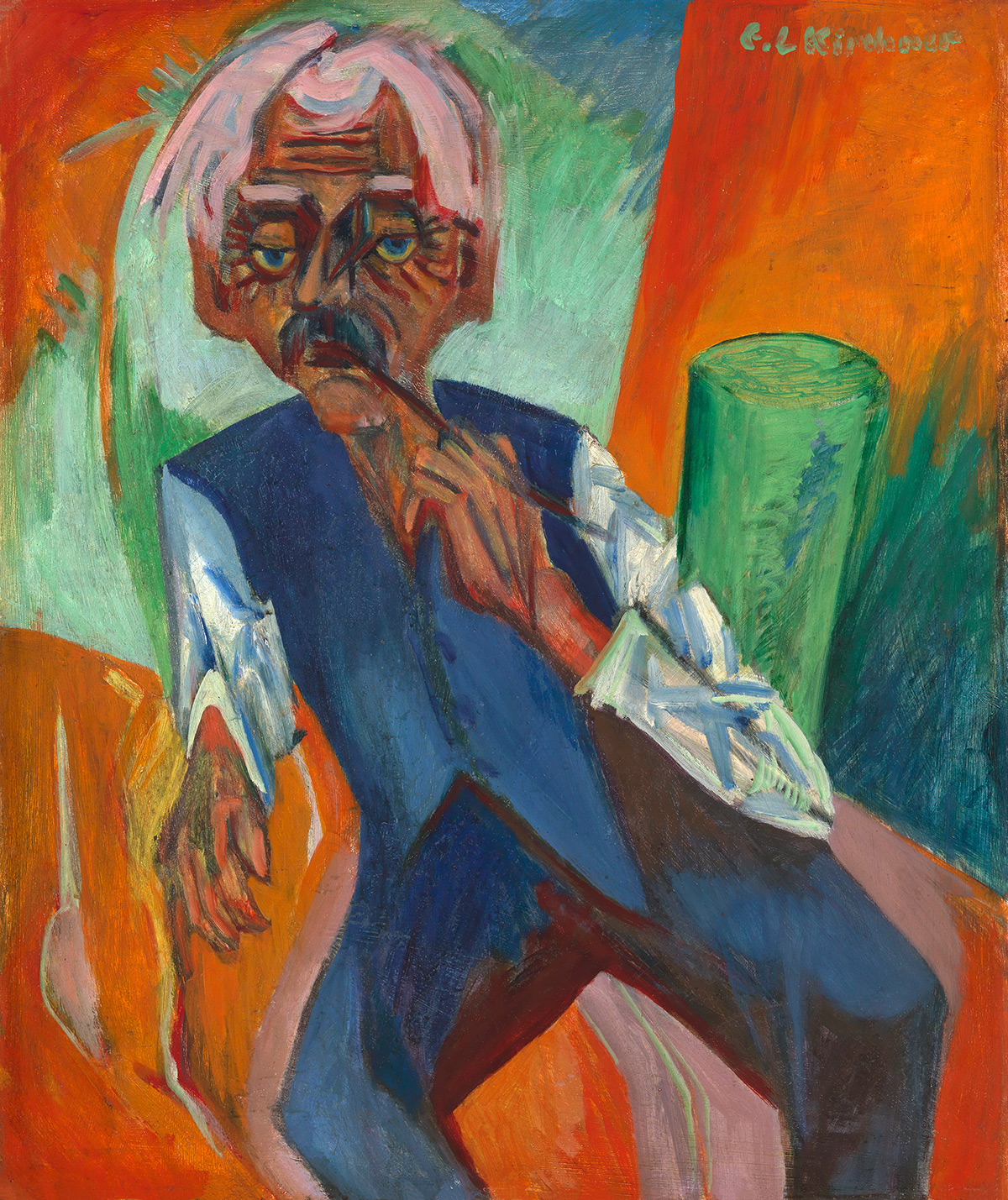 Abbildung: Ernst Ludwig Kirchner, Old Farmer, 1919/20, oil on canvas, Buchheim Museum der Phantasie