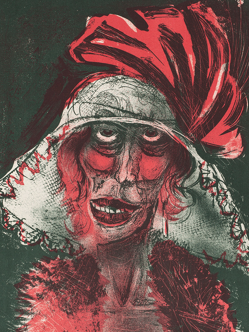 Abbildung: Otto Dix Leonie, 1923, Farblithografie auf Vergé © VG Bild-Kunst, Bonn