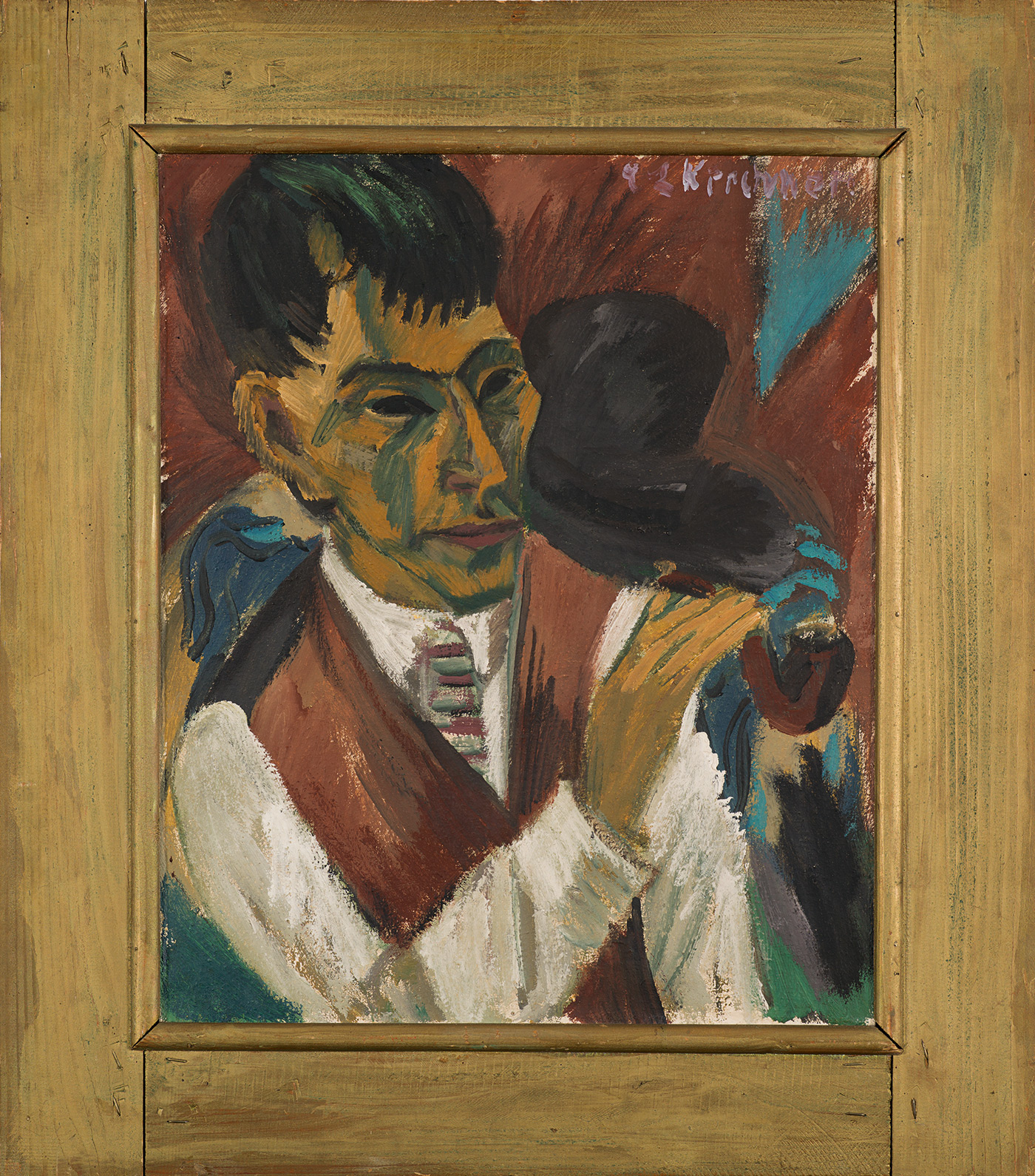 Abbildung: Ernst Ludwig Kirchner, Kopf mit Pfeife, 1913, Brücke-Museum, Berlin, Photo: Nick Ash, Berlin