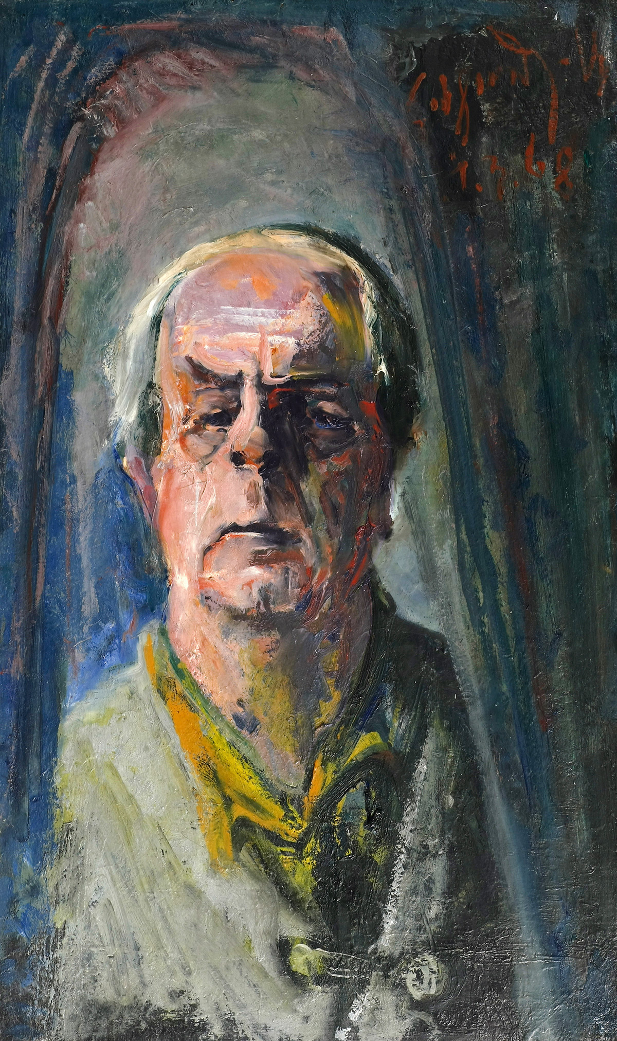Abbildung: Franz S. Gebhardt-Westerbuchberg, Last self-portrait on March 1, 1968, 1968, oil on canvas, Joseph Hierling Collection © VG Bild-Kunst, Bonn 2024