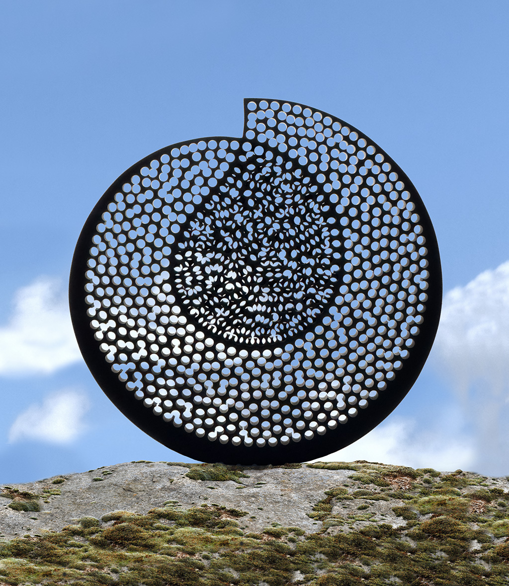 Abbildung: Kubach & Kropp,  Stein für das Licht, 2022, black Swedish granite